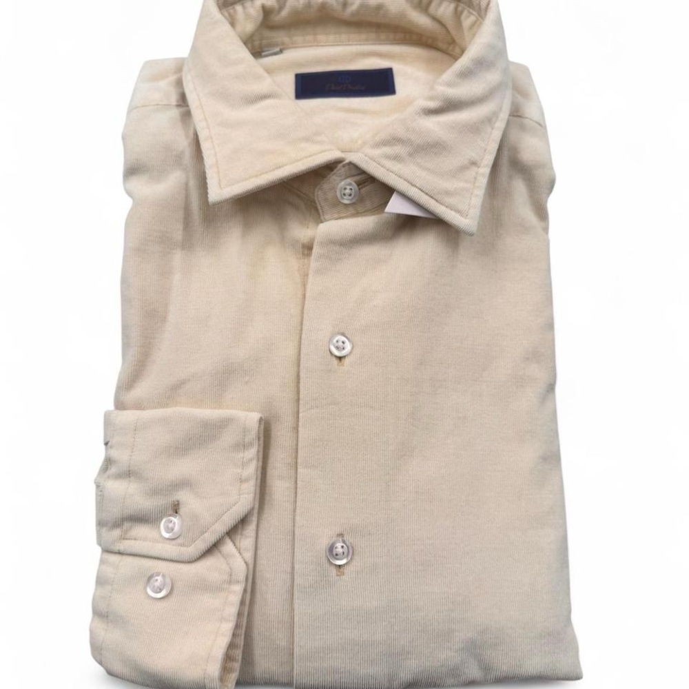 Men's Cream Shirt David Donahue corduroy